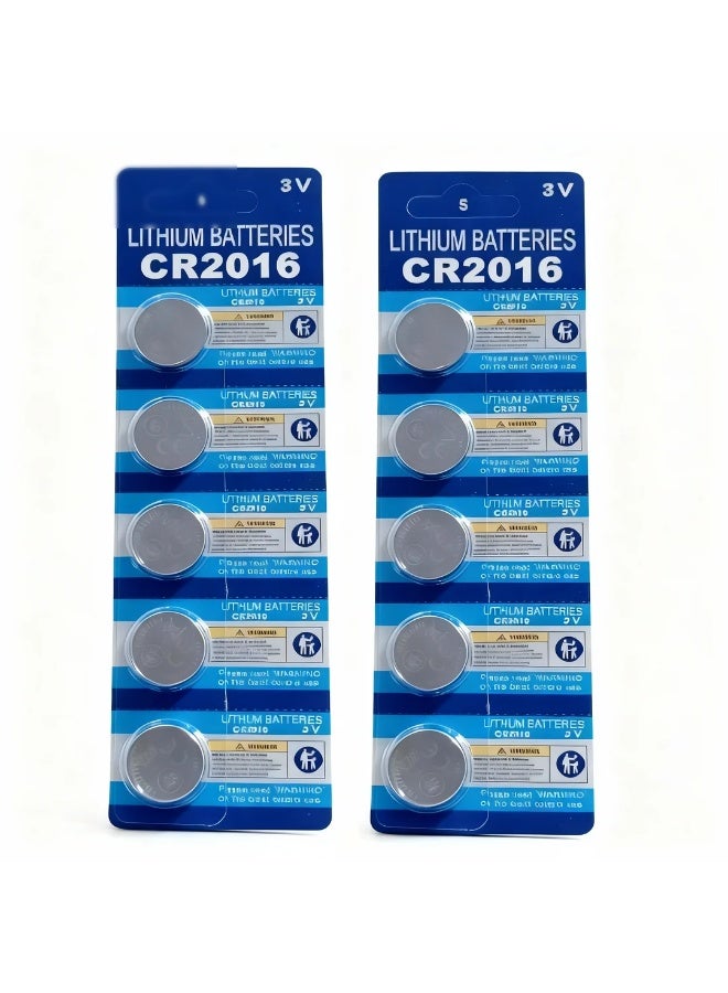 وبوت جي سي سي بطارية CR2016 ليثيوم 3 فولت عبوة 10 قطع (2×5 خلايا) بطاريات زرية عالية الجودة بجهد ثابت وعمر تخزين طويل وطاقة موثوقة للساعات، مفاتيح السيارات، أجهزة التحكم، الآلات الحاسبة والأجهزة الإلكترونية الرفيعة - Image 2